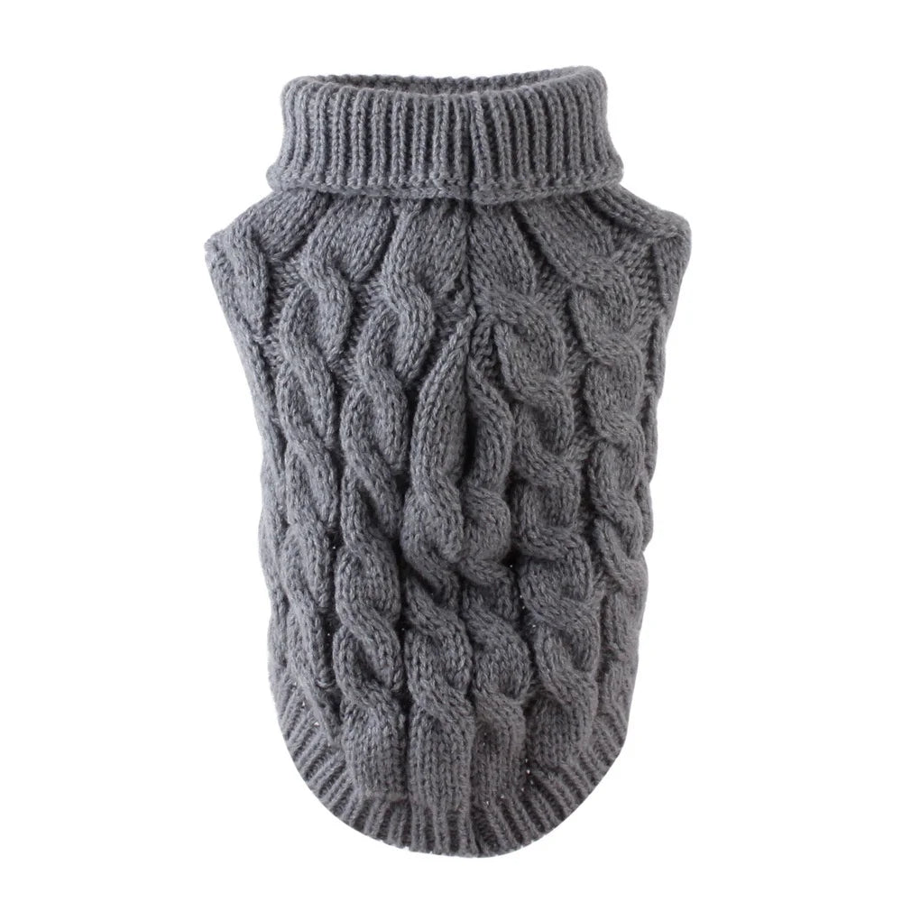 Cable-Knit Jumper for Sphynx and Small Cats - Grey / XS (0.6 to 1.5 kg)