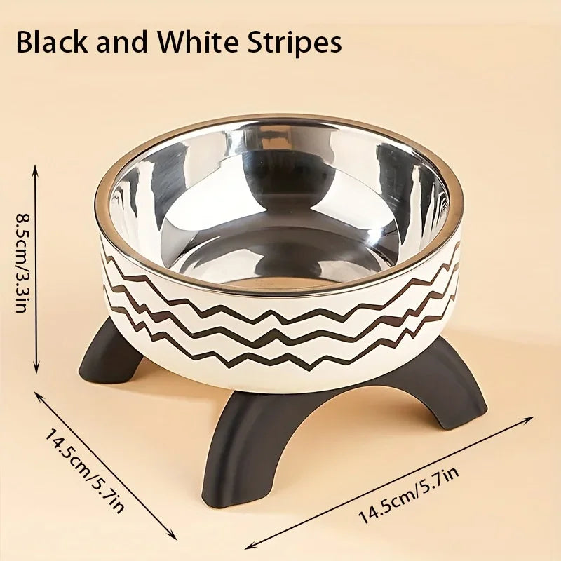 Raised Stainless Steel Bowl on Non-Slip Stand