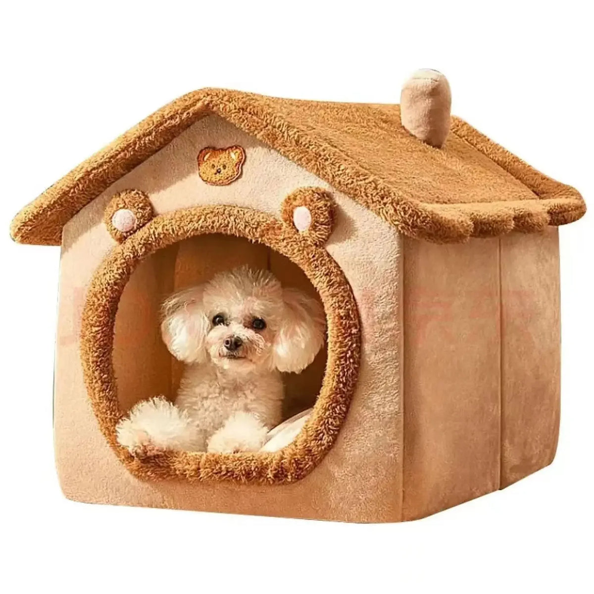 Soft Indoor Dog House Bed - Yellow / S