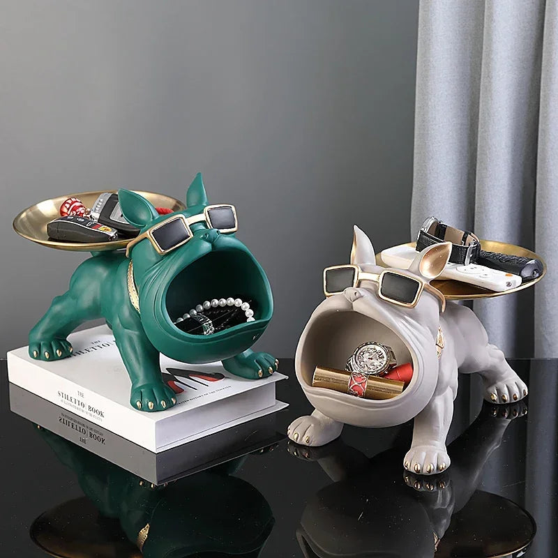 Bulldog Statue Trinket Tray