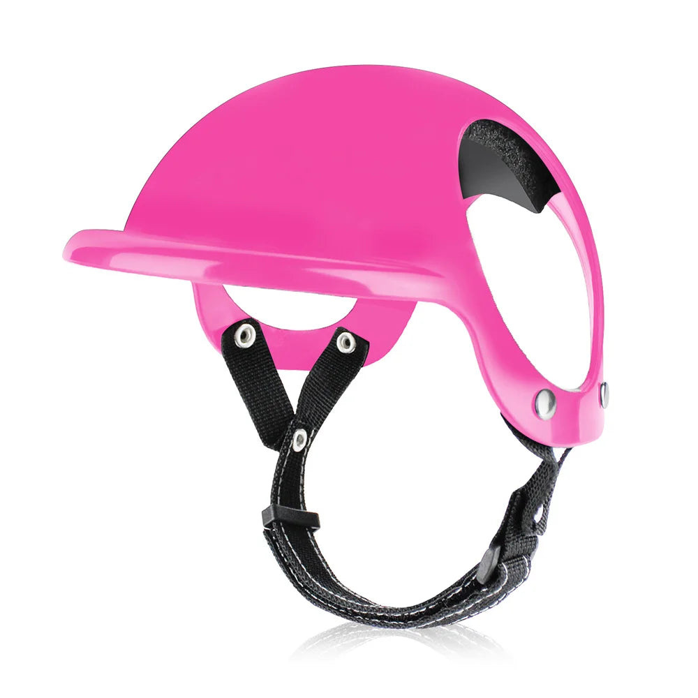 Motorbike-Style Dog Helmet - Pink helmet / S (6 to 12.5 kg)