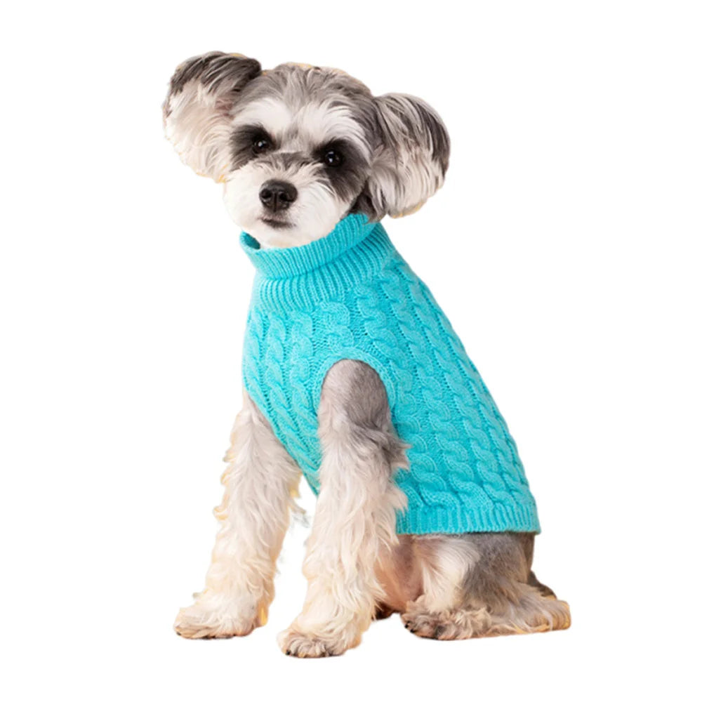 Cable-Knit Jumper for Sphynx and Small Cats - Blue / XS (0.6 to 1.5 kg)