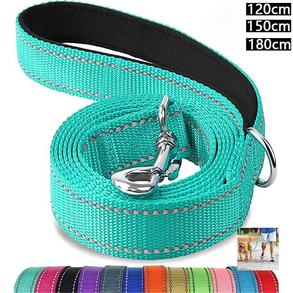 Reflective Padded Dog Lead, 1.2 to 1.8 m