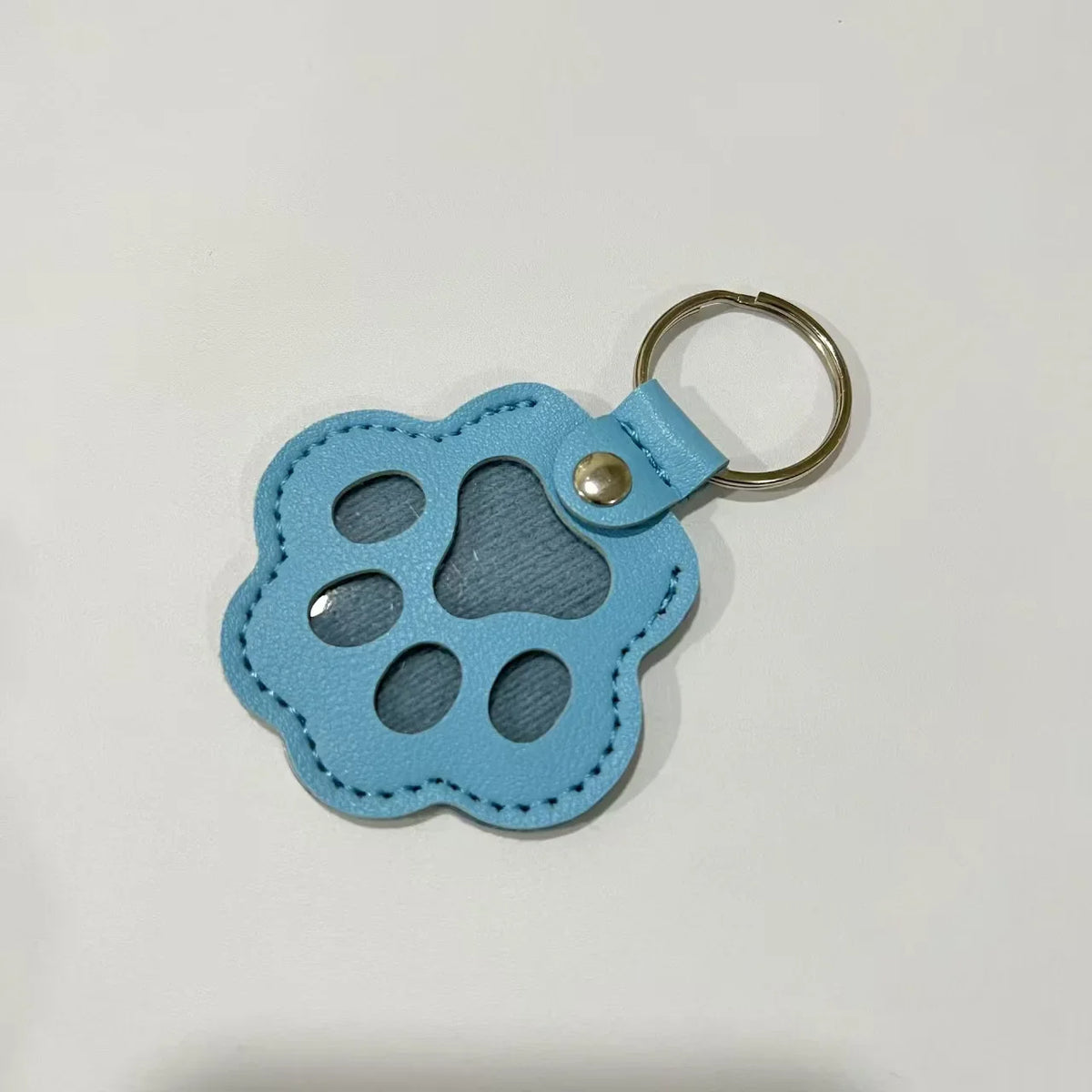 Leather Dog Fur Keepsake Keyring