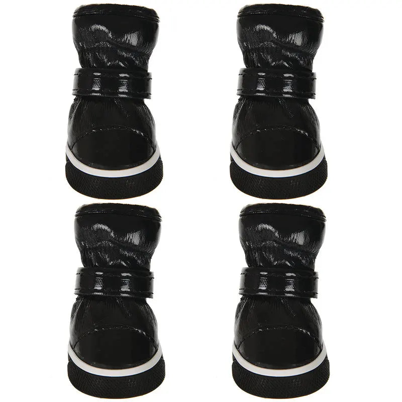 Fleece-Lined Winter Boots for Small Dogs - Black / 1