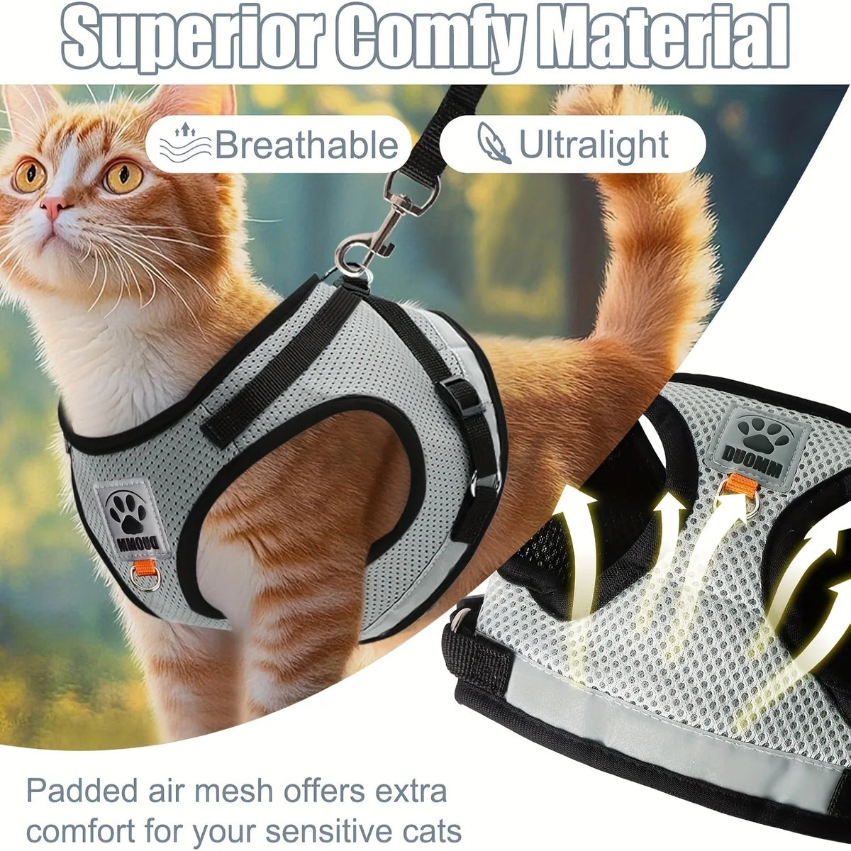 Cat Harness with Retractable Lead