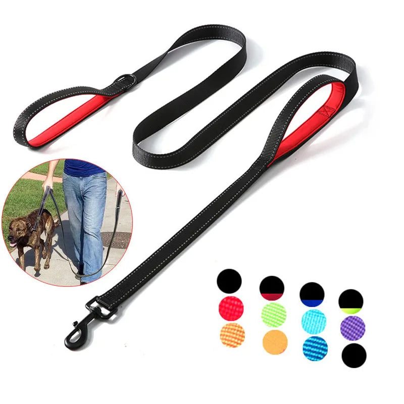 Double-Handle Reflective Dog Lead