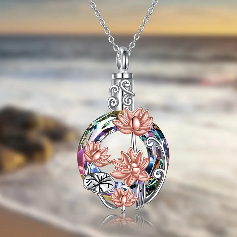 Lotus Crystal Keepsake Necklace