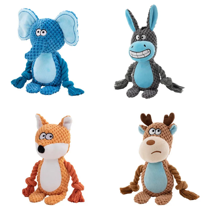 Knotted Plush Animal Dog Toy