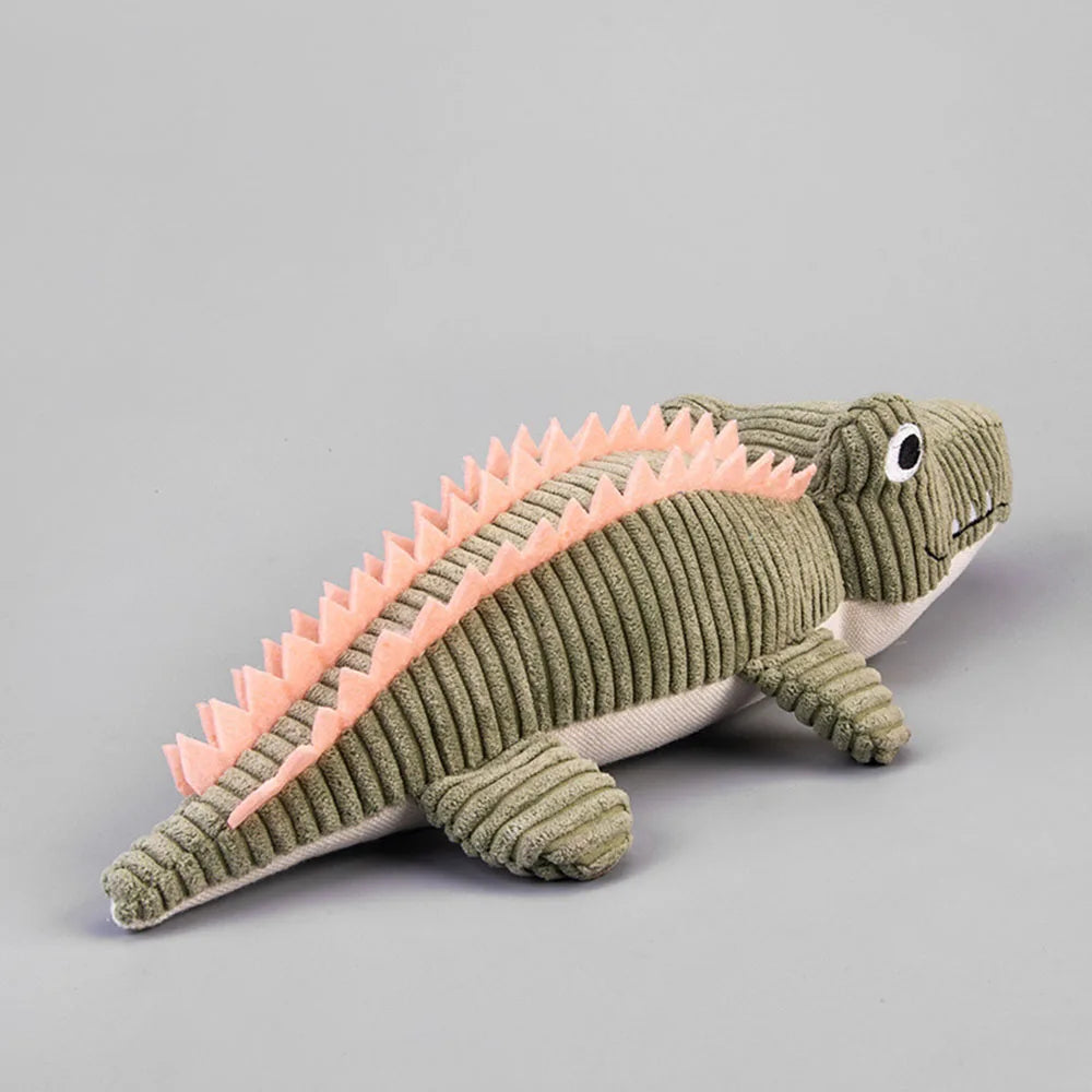 Squeaky Corduroy Crocodile Dog Toy