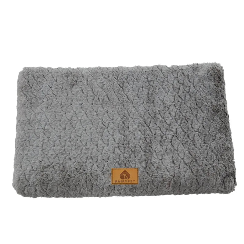 Sponge Crate Mat with Faux Fur Cover - M (58 x 40 cm, up to 7 kg) / Dark Grey