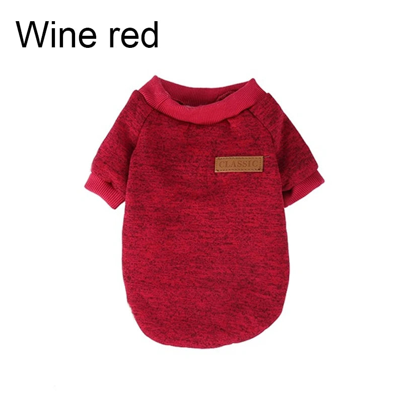 Casual Sweatshirt for Small Dogs - Wine Red / XS