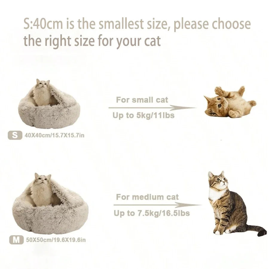 Hooded Plush Round Bed