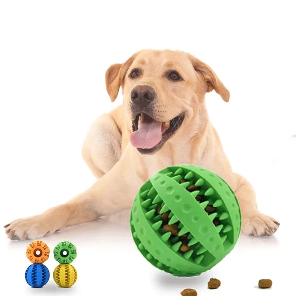 Treat Dispensing Rubber Ball for Dogs