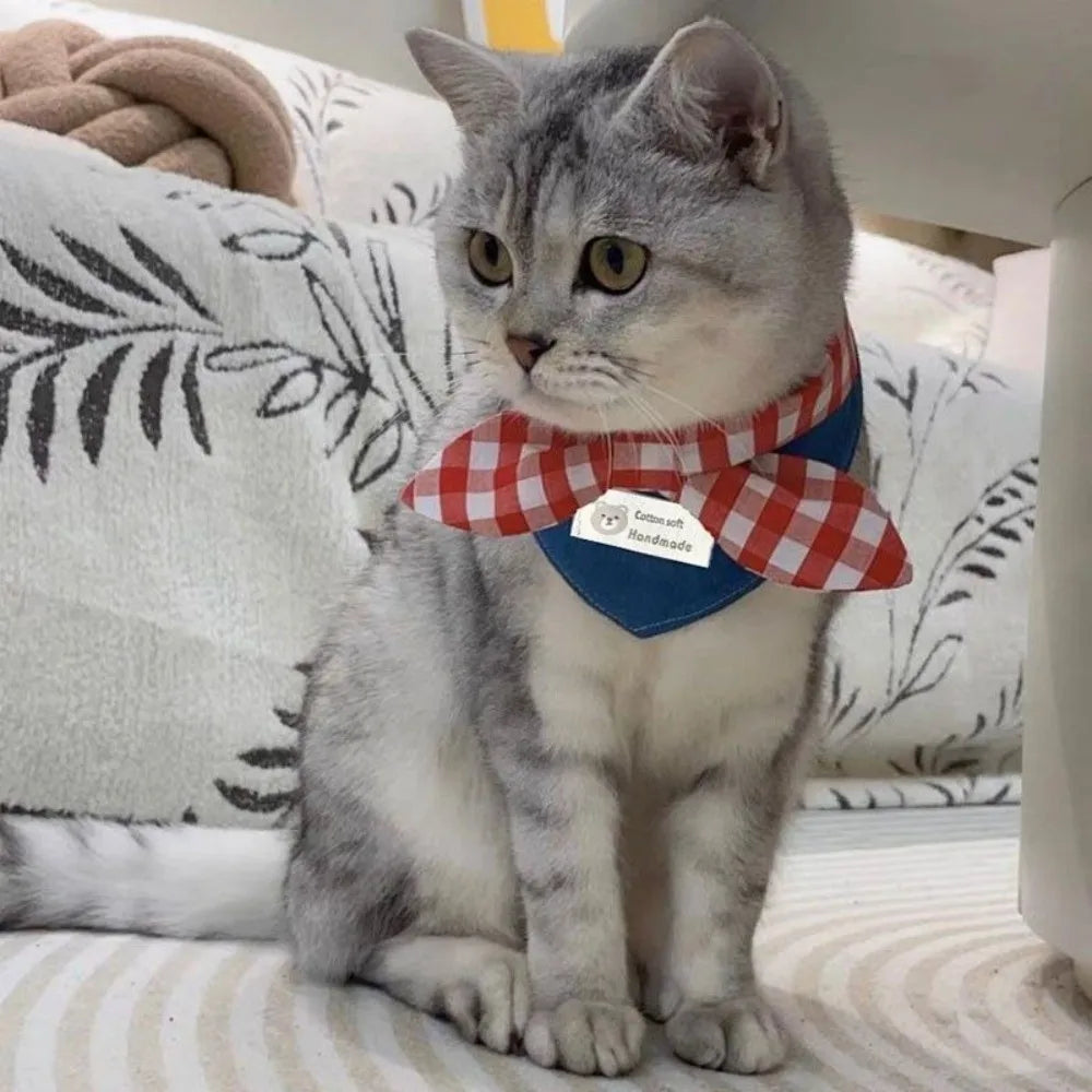 Gingham Bandana Bib with Bow Tie