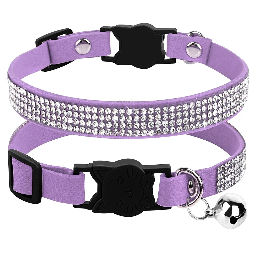 Rhinestone Cat Collar with Bell