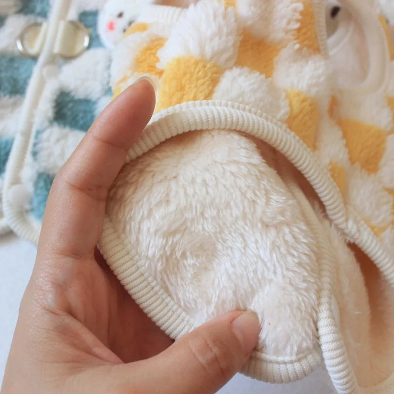 Checked Teddy Fleece Coat for Small Dogs
