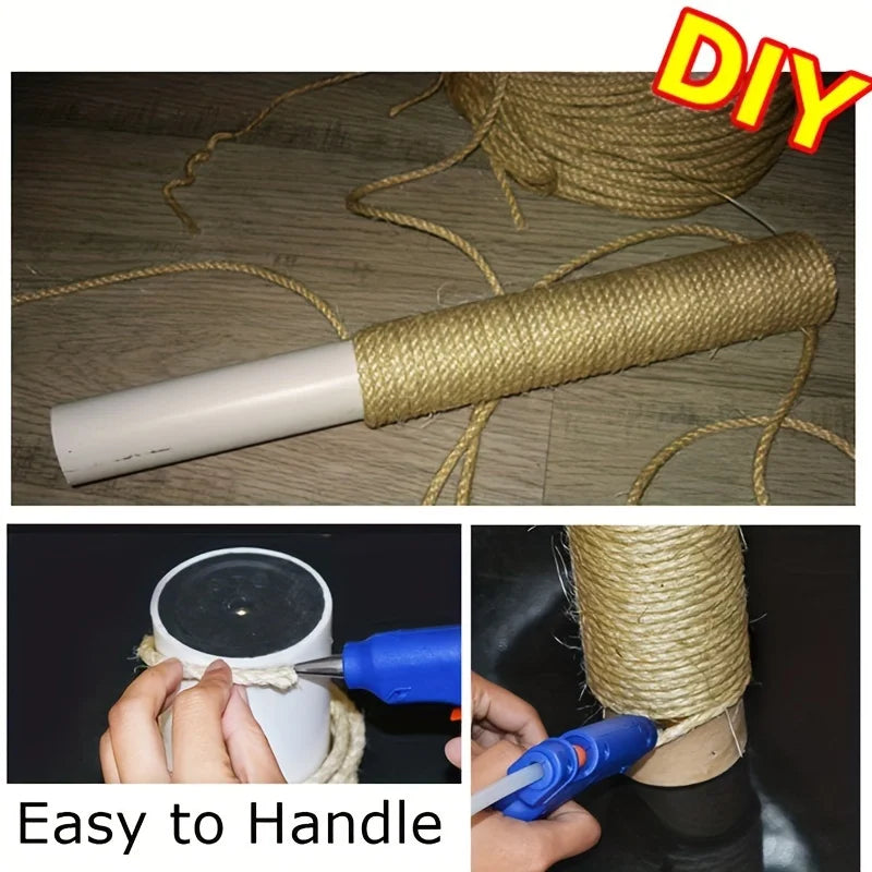 Natural Jute Rope for Cat Scratching Posts, 10 m
