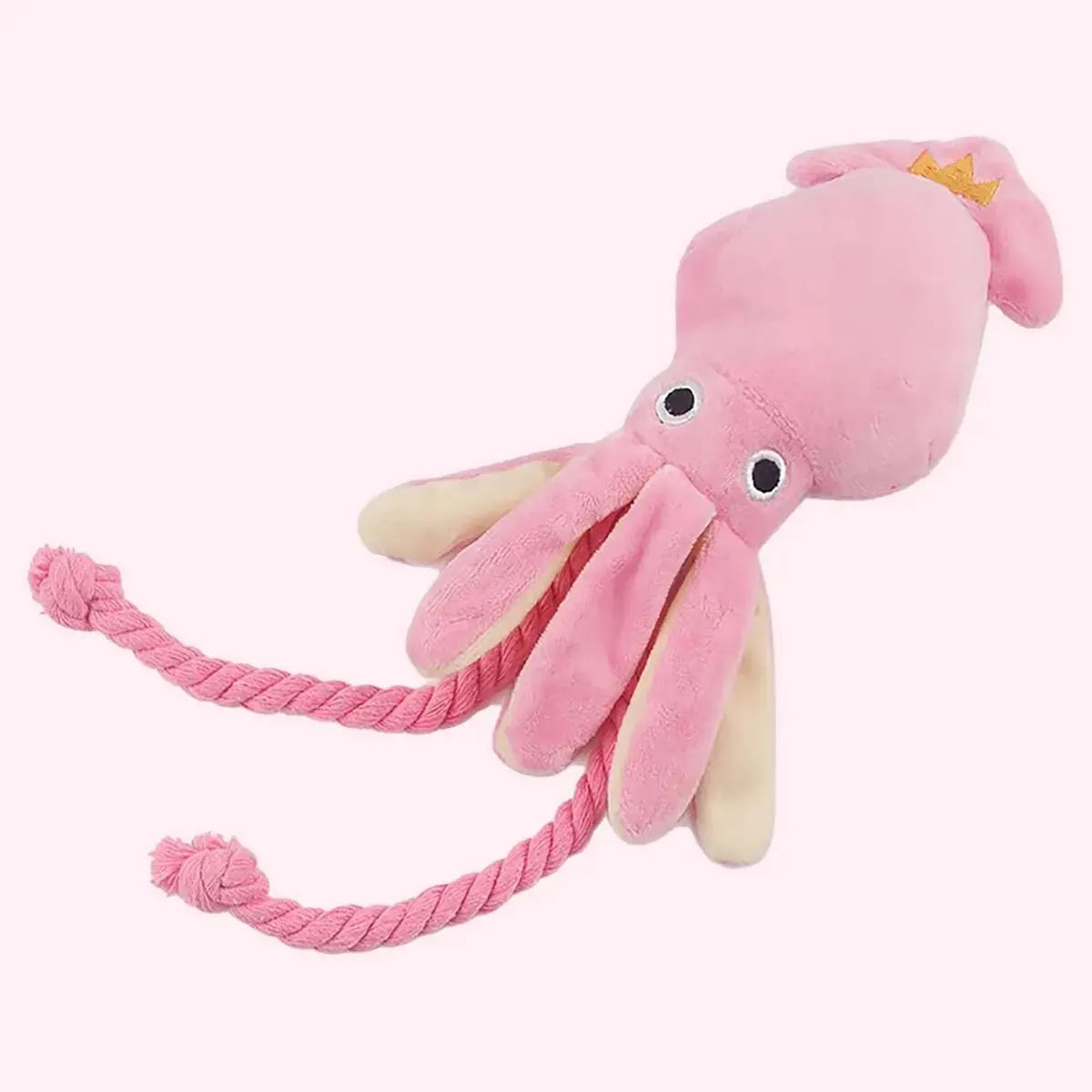 Plush Squid Rope Dog Toy
