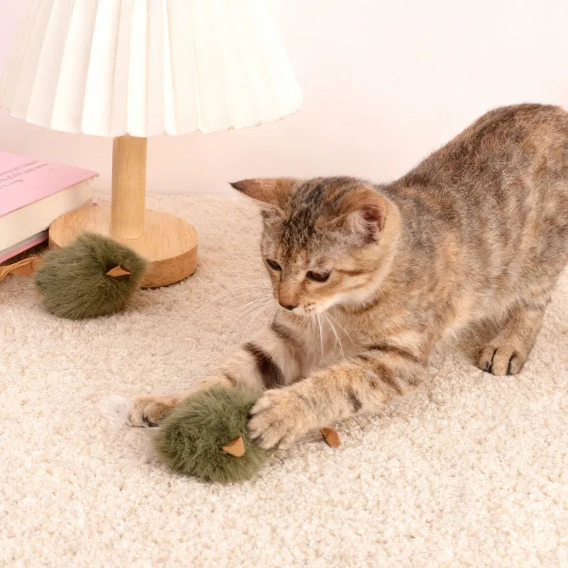 Realistic Squeaky Plush Mouse Cat Toy