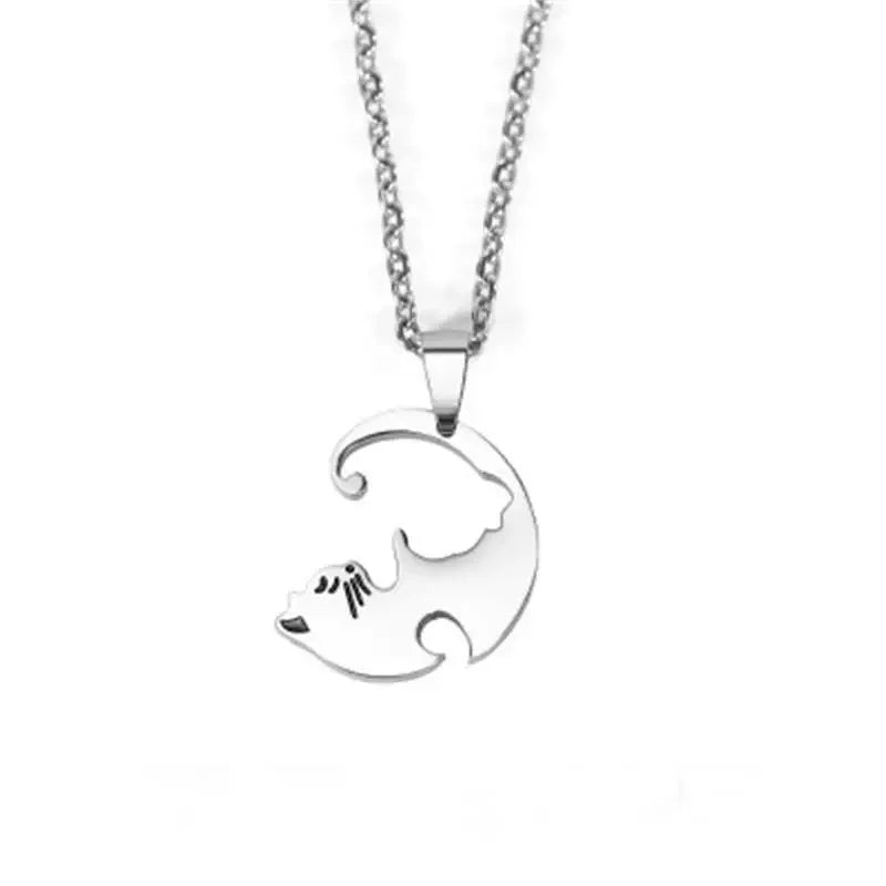 Black & White Cat Couple Necklaces