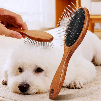 Wooden Pin Brush for Dogs and Cats