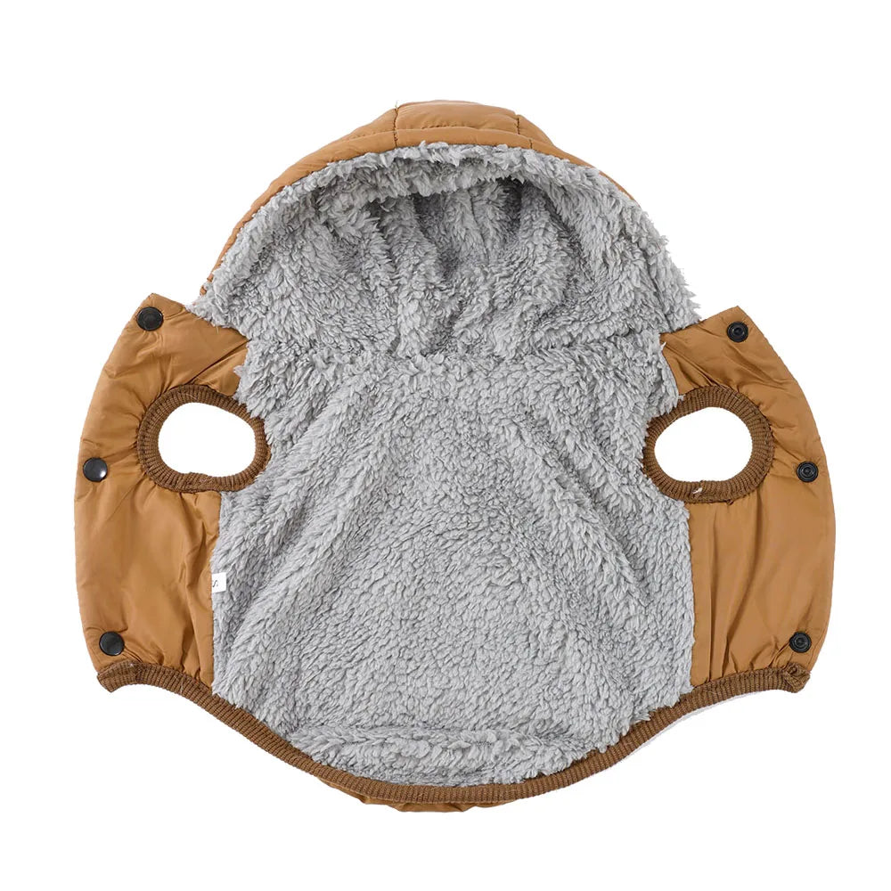 Hooded Fleece-Lined Dog Jacket