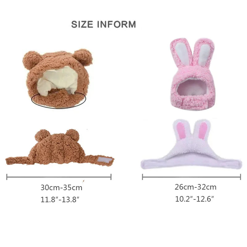 Bear and Bunny Hood Hat for Cats