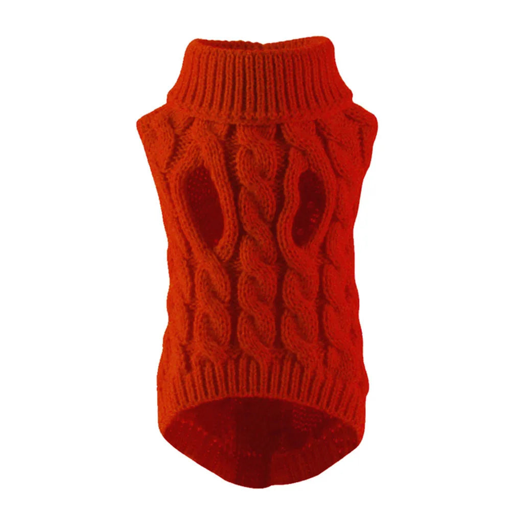 Cable Knit Jumper for Small Dogs - Wine Red / S