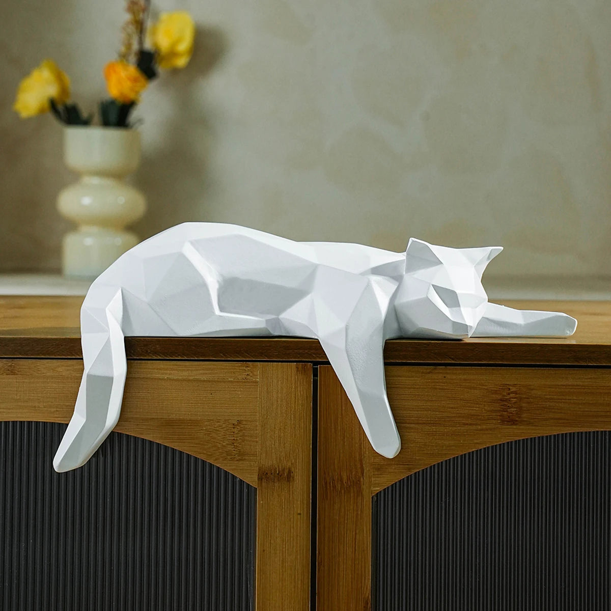 Geometric Cat Statue