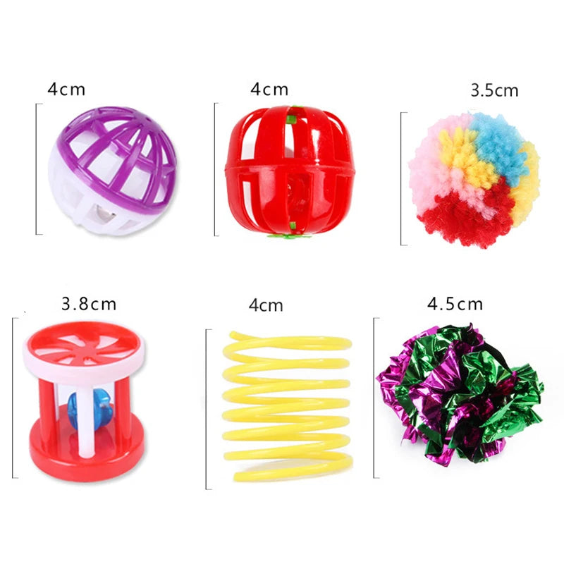 Cat Toy Set with Play Tunnel, 22 Pieces