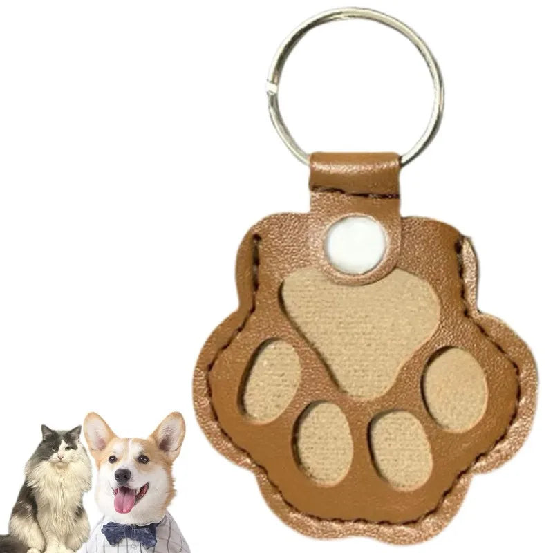 Brown paw pouch keyring