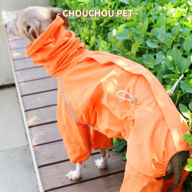 Raincoat for Greyhounds and Whippets - Orange / S (3.5 to 4.5 kg)