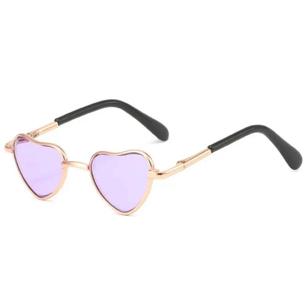Heart-Shaped Pet Sunglasses - Purple