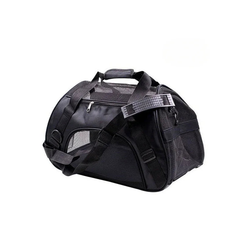 Foldable Mesh Pet Carrier Bag - Black / S
