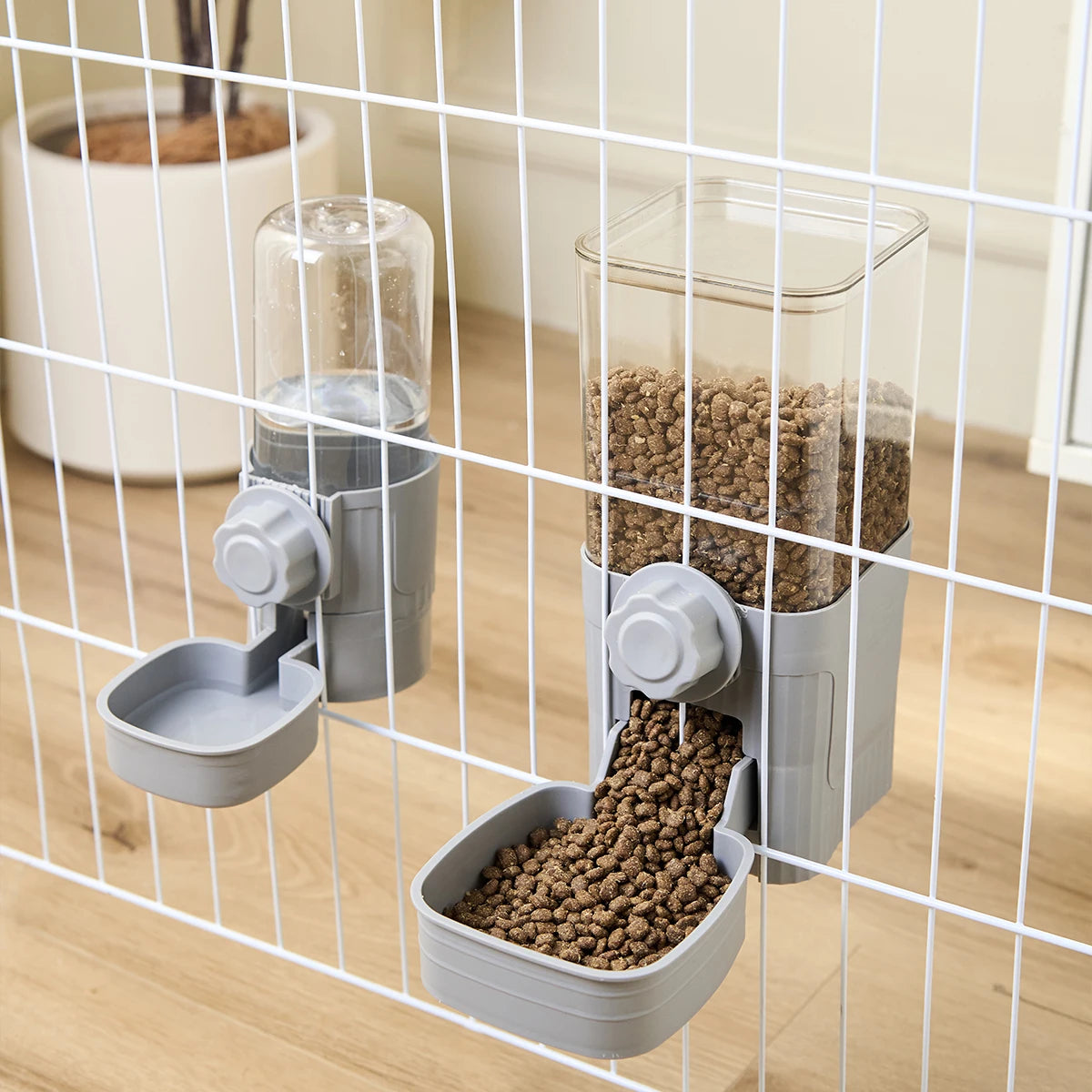 Gravity Feeder and Water Dispenser for Crates