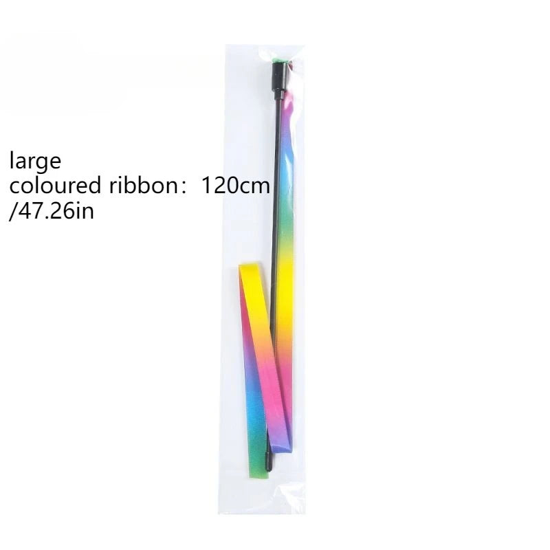 Rainbow Ribbon Cat Wand - Large