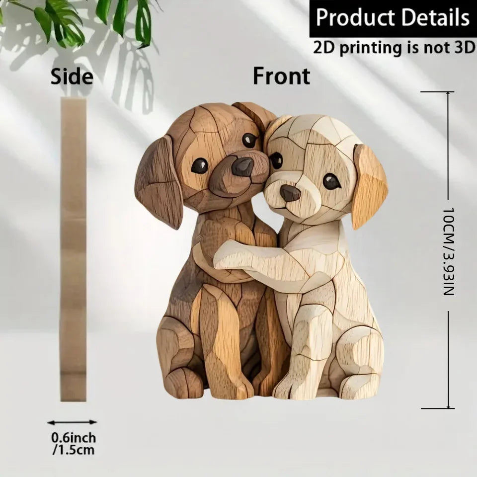 Wooden Cat & Dog Silhouette Ornament