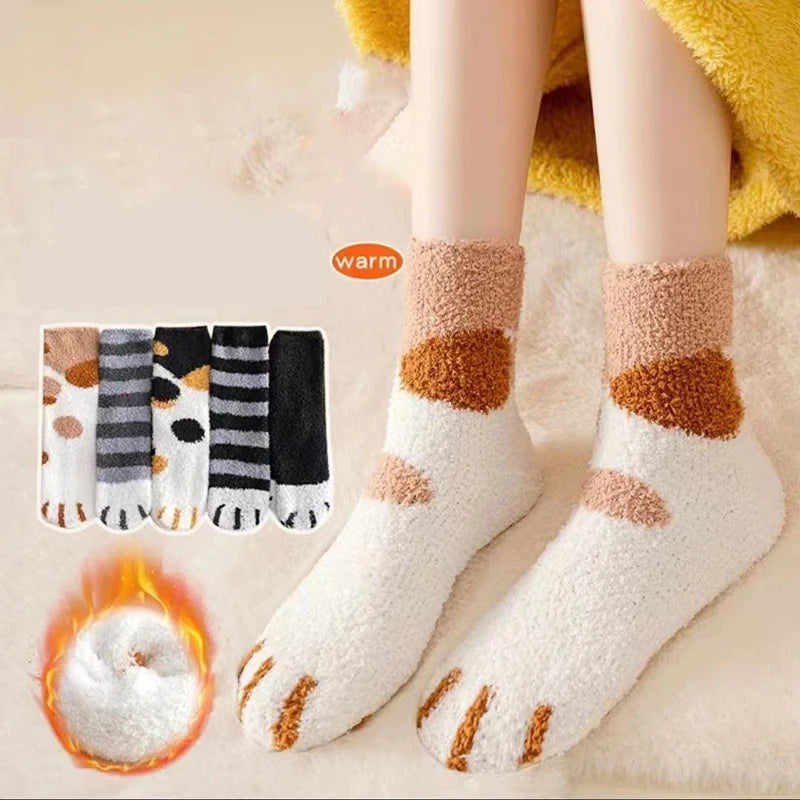 Warm Cat Paw Socks