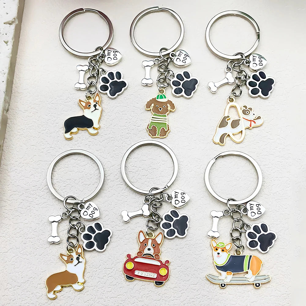 Skateboarding Pup Keyring