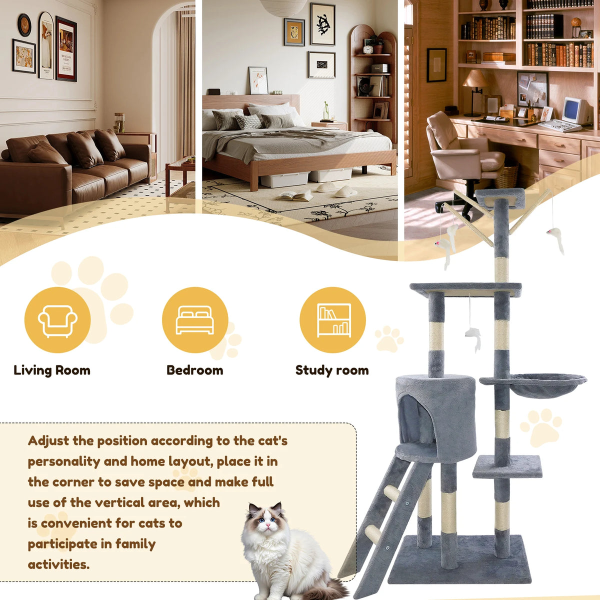 Cat Tree Tower, 140 cm