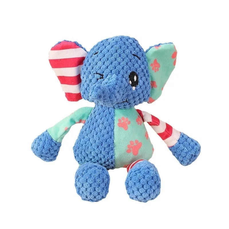 Small Squeaky Plush Animal Dog Toy - Elephant