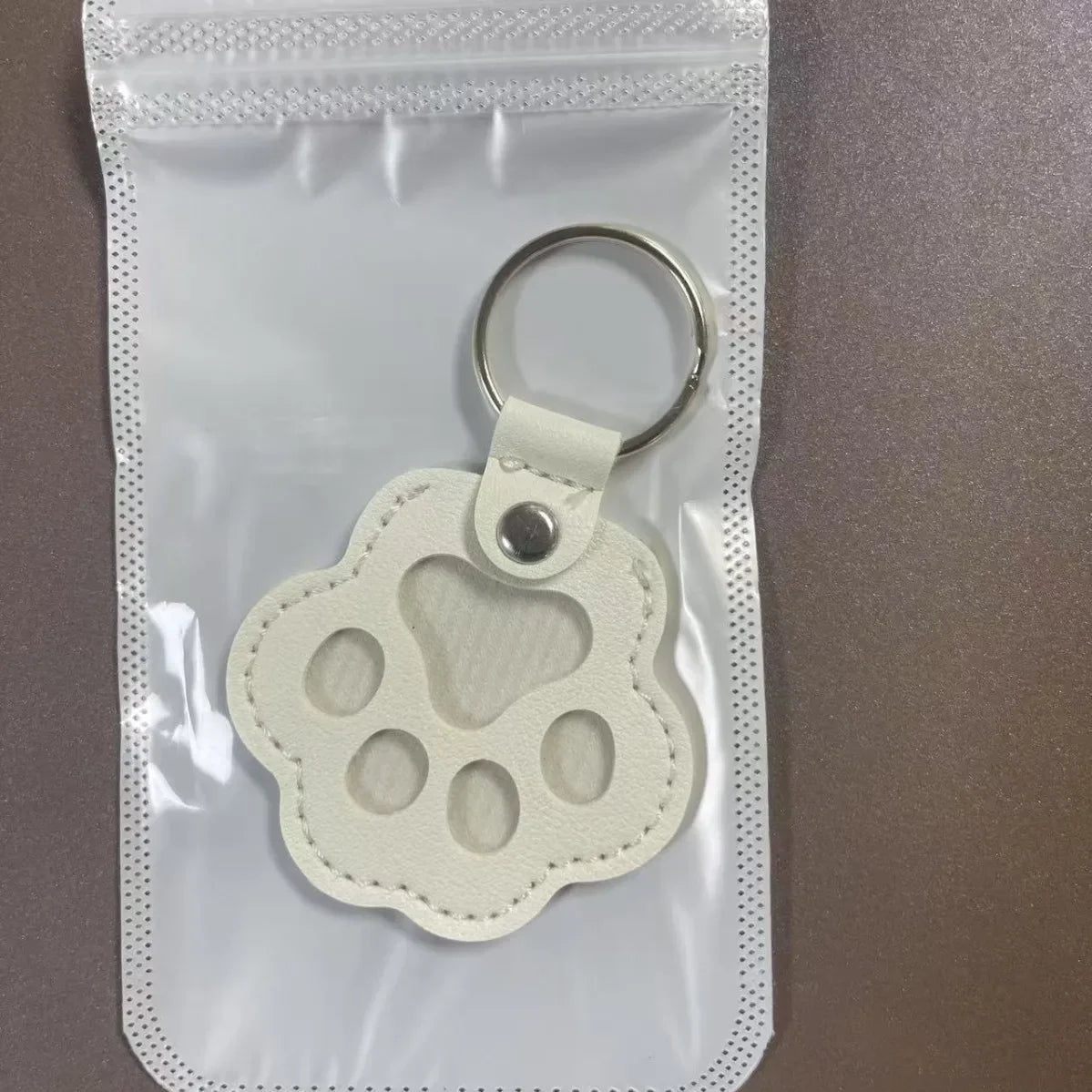 Leather Dog Fur Keepsake Keyring