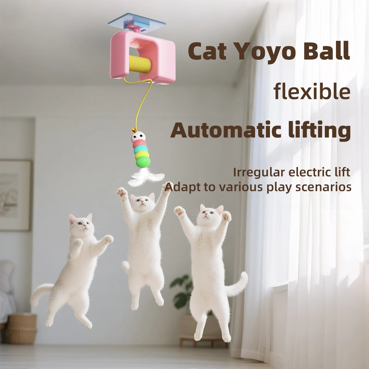 Hanging Door Flying Bird Cat Toy, Rechargeable