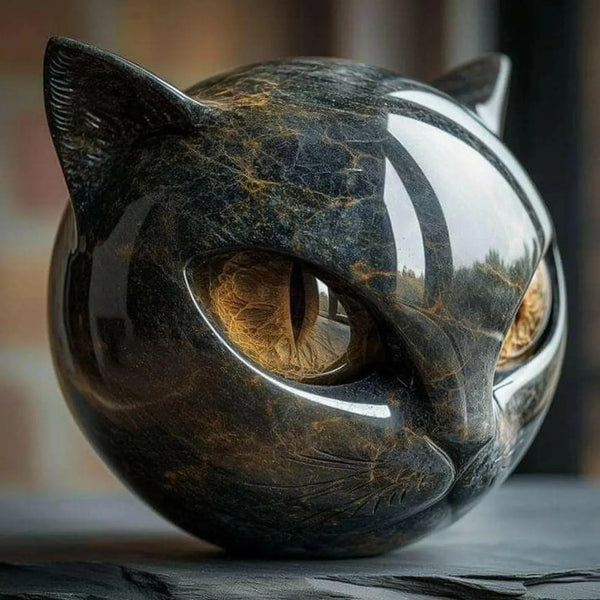 Black Cat Stone-Effect Figurine