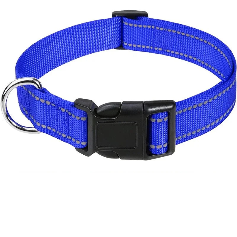 Nylon Dog Collar with Quick-Release Buckle - 9-Dark Blue / Xl(2.5 cm)(45-70 cm)