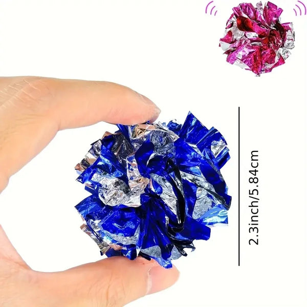 Crinkle Foil Cat Balls, Pack of 10
