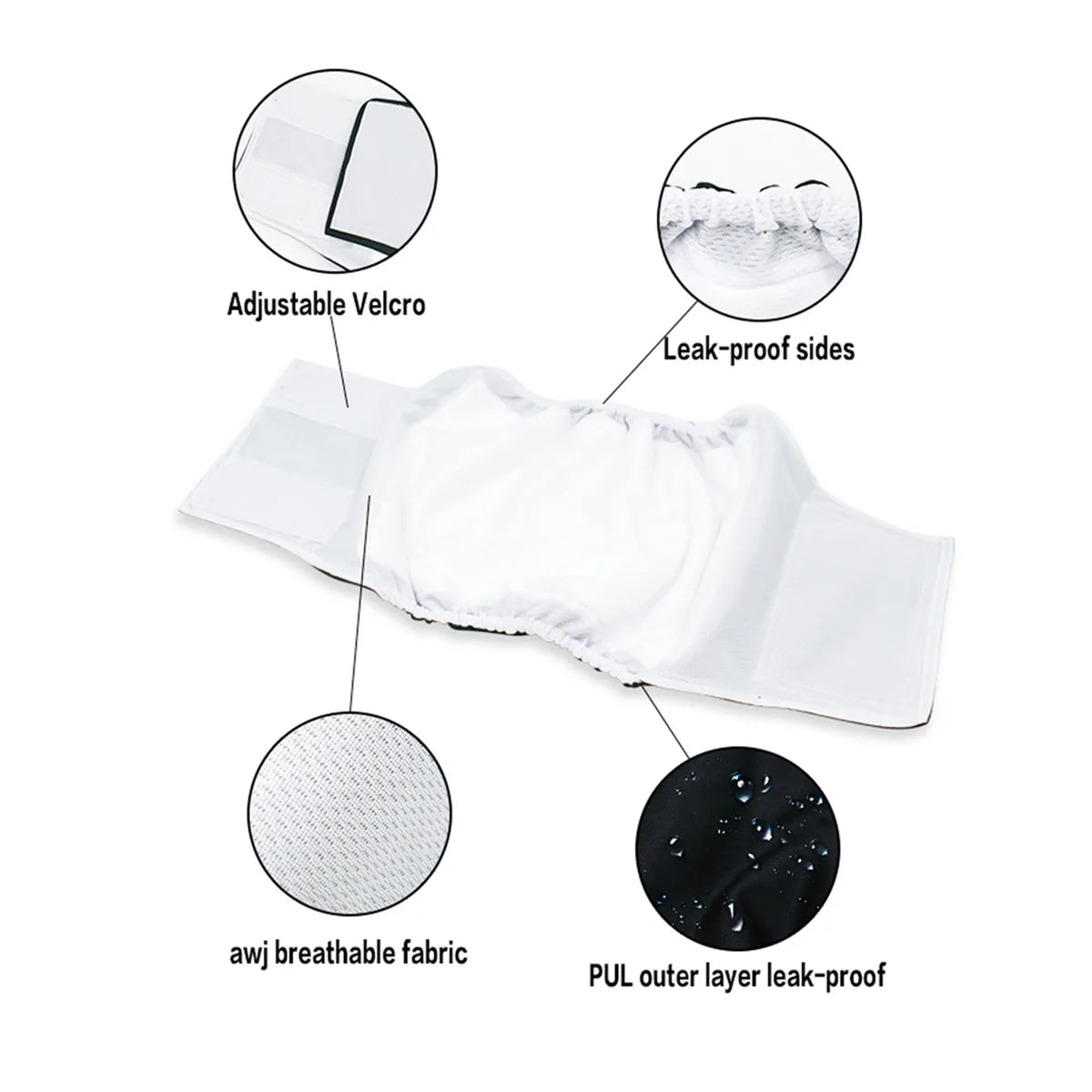 Washable Belly Band for Male Dogs