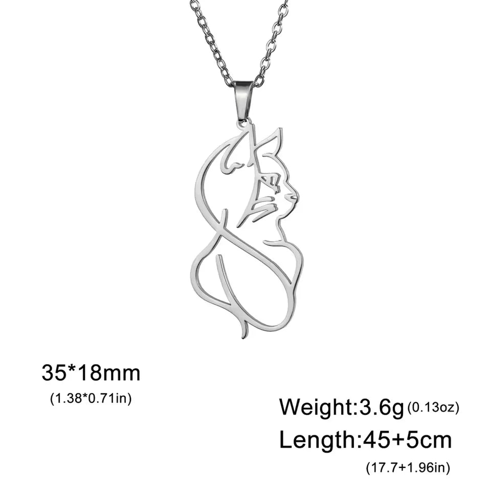 Kitten Silhouette Necklace