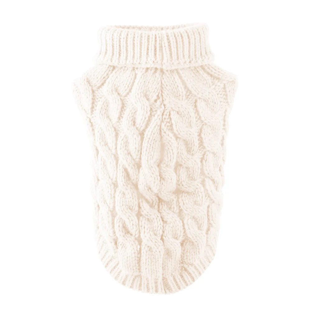 Cable-Knit Jumper for Sphynx and Small Cats - White / XS (0.6 to 1.5 kg)